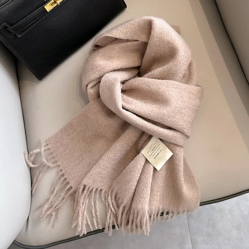 Wool Winter Scarf – 100% Wool Warm Solid Color Wrap