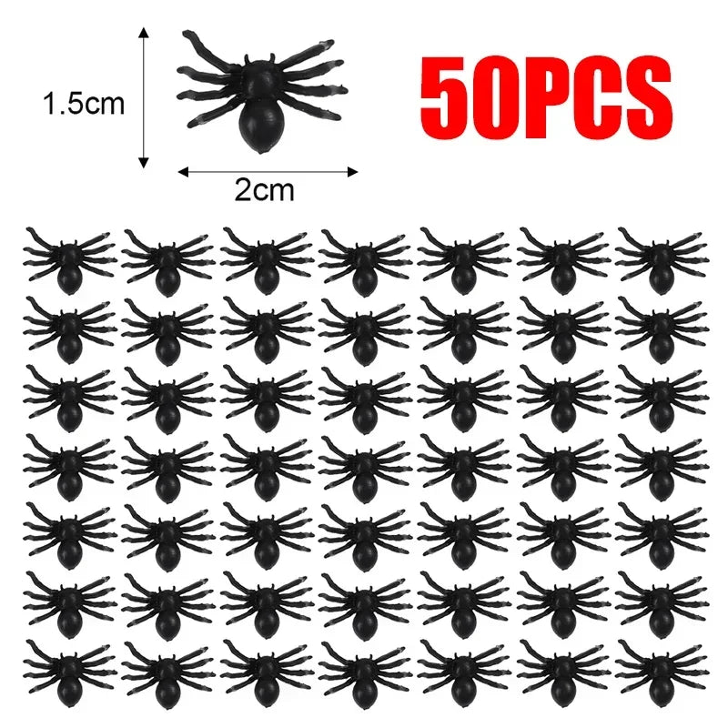Halloween Spider Decorations 50-500PCS Black Plastic Spider Props