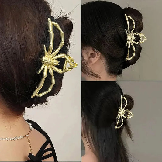 Halloween Hair Claw Clips, Spider Skeleton Barrette for Women