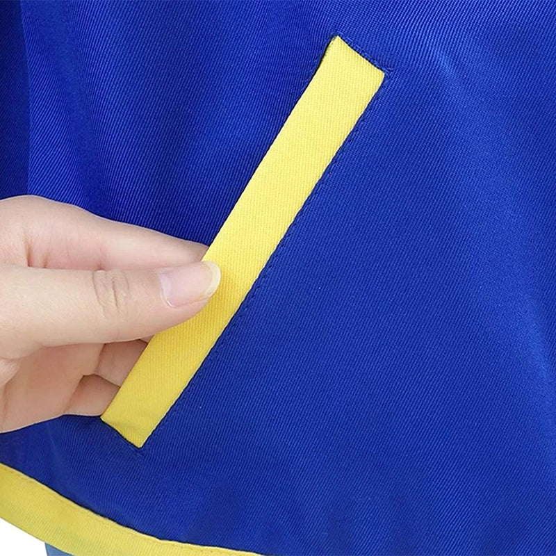 Adult Trainer Cosplay Costume Blue Jacket Cap Gloves