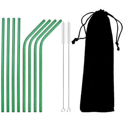 Reusable Stainless Steel Straws Set with Cleaning Brush