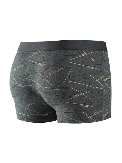 Men's Boxer Briefs 4-Pack – Breathable Striped Daily Underwear