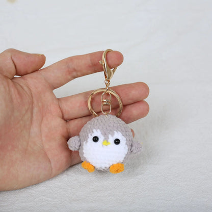 Penguin Keychain Cute Knitted Animal Keyring for Bags and Keys