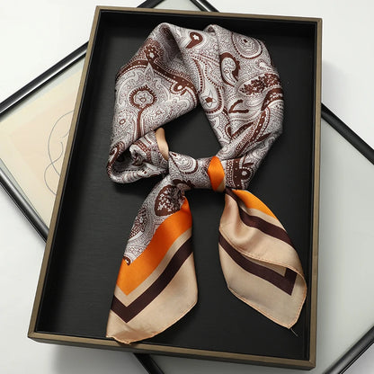 Women's Square Scarf 70x70cm Satin Print Wrap