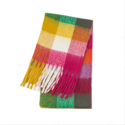 Pashmina Scarf for Women, Warm Plaid Winter Shawl Wrap