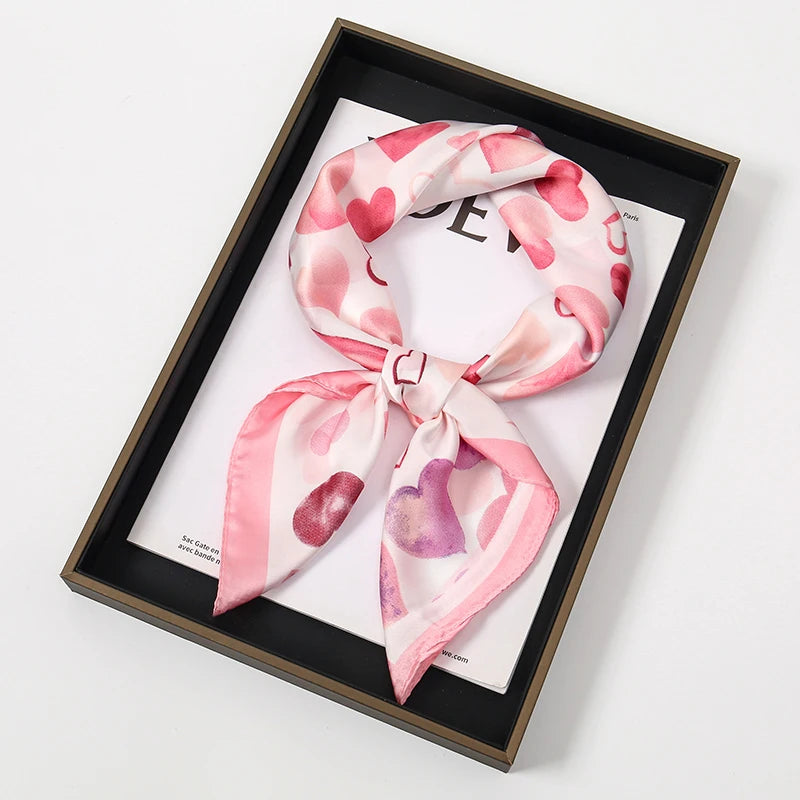 Women's Square Scarf 70x70cm Satin Print Wrap