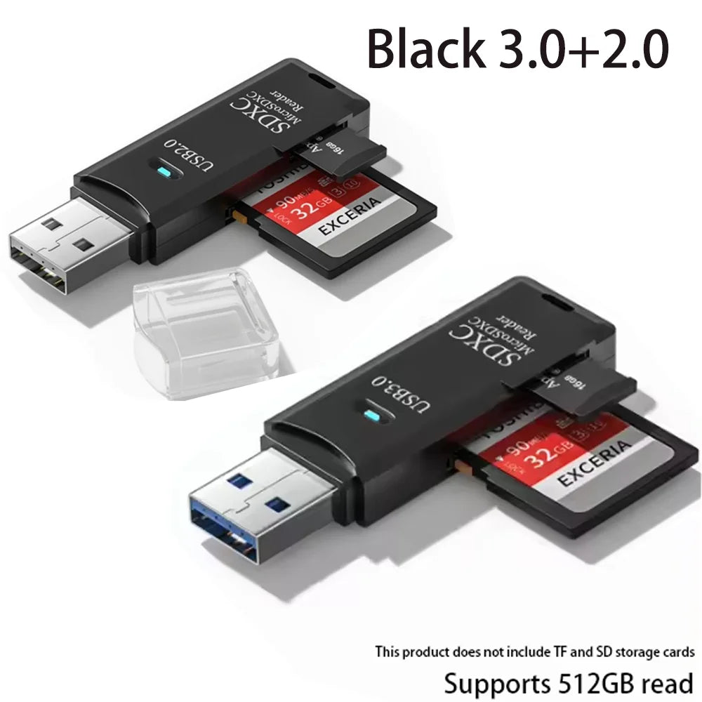 USB 3.0 Card Reader for SD and Micro SD TF Memory Cards