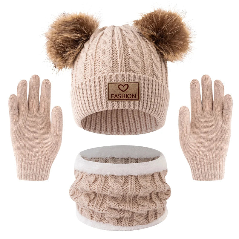 Kids Winter Hat & Neck Warmer Set for Boys and Girls