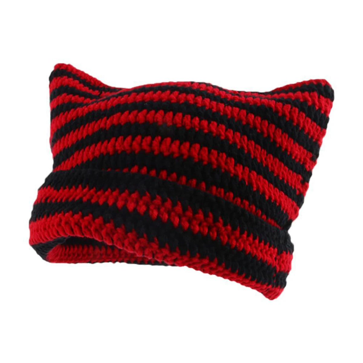 Women's Cat Ear Beanie Warm Knit Winter Hat 56-60cm