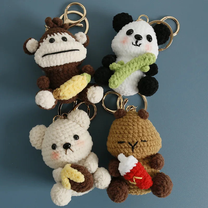 Sheep Keychain Cute Crochet Animal Keyring for Bags and Keys