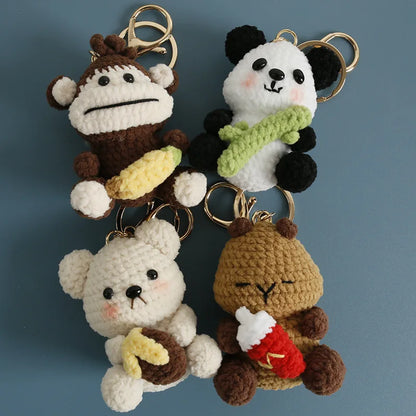Sheep Keychain Cute Crochet Animal Keyring for Bags and Keys