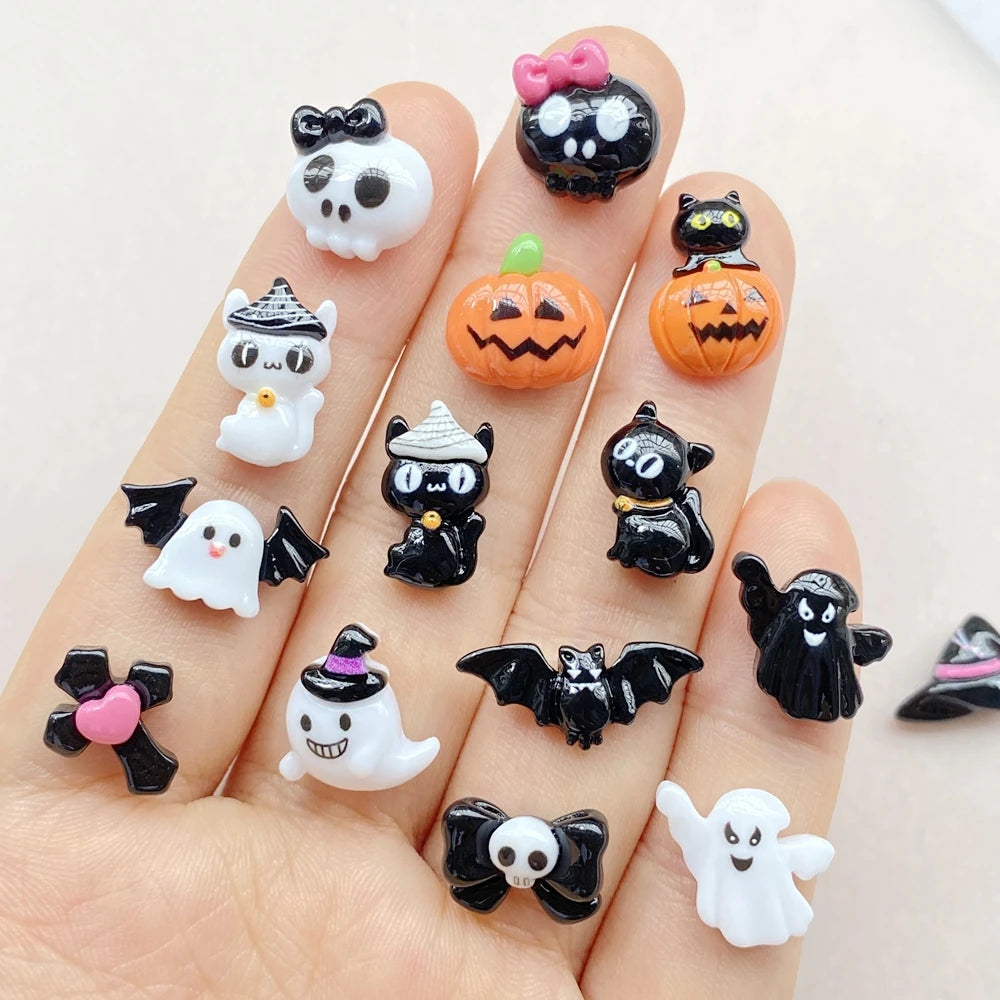 Halloween Nail Art Charms, 20Pcs 3D Resin Nail Decorations