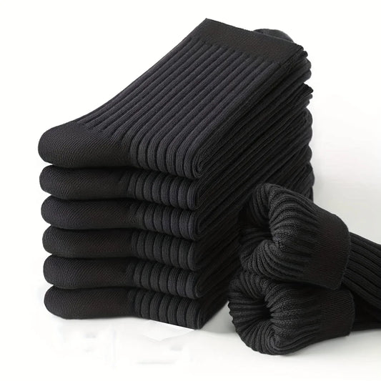 Men's Crew Socks, 6 Pairs Breathable Mid-Calf Casual Socks