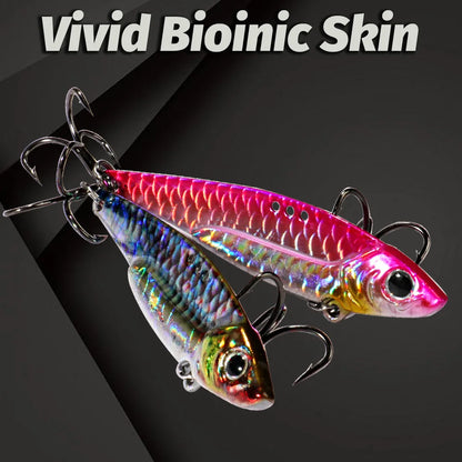 Vibration Fishing Lure Sinking Blade Bait with Treble Hook