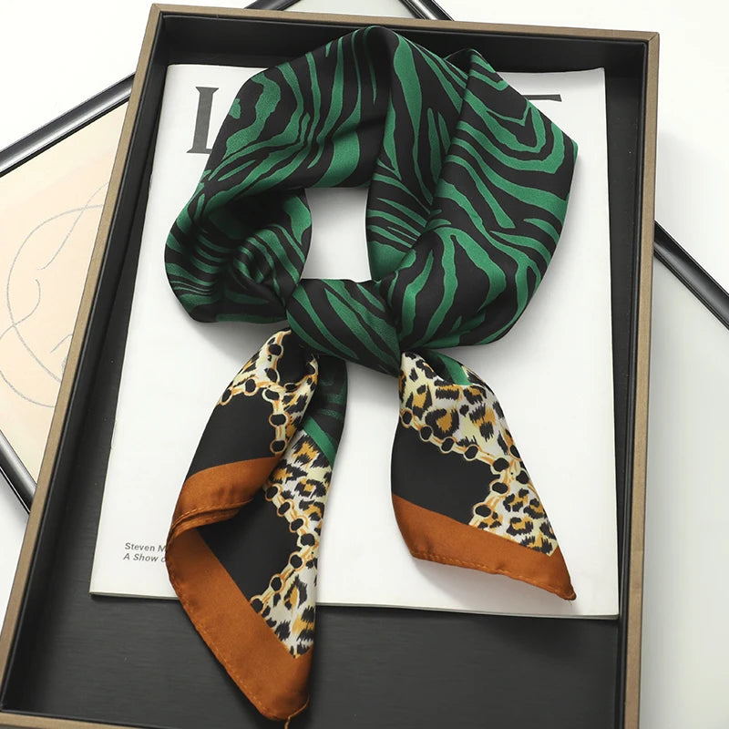 Women's Square Scarf 70x70cm Satin Print Wrap