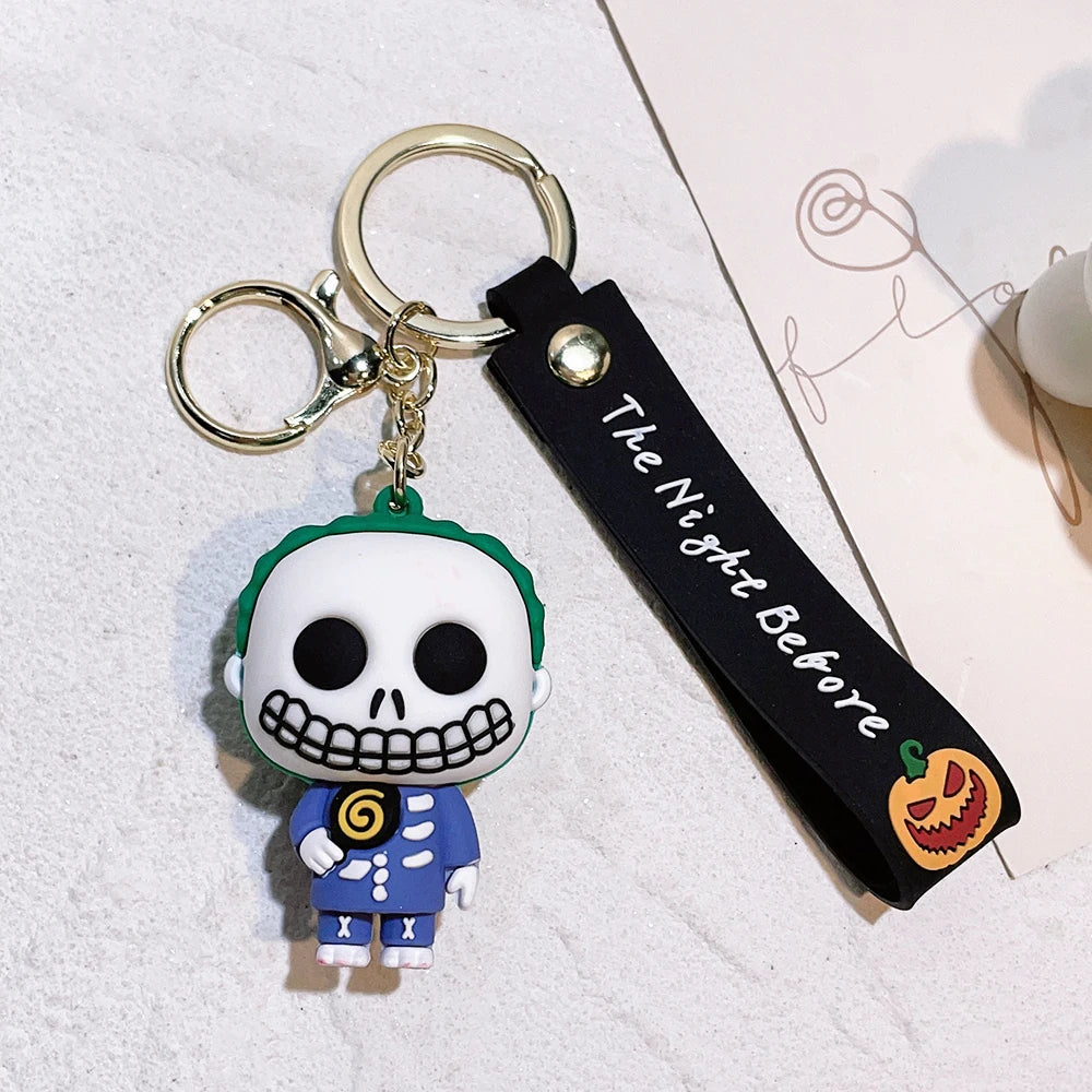 Halloween Keychain Silicone Cartoon Pendant for Backpack and Keys