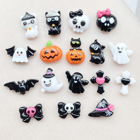 Halloween Nail Art Charms, 20Pcs 3D Resin Nail Decorations
