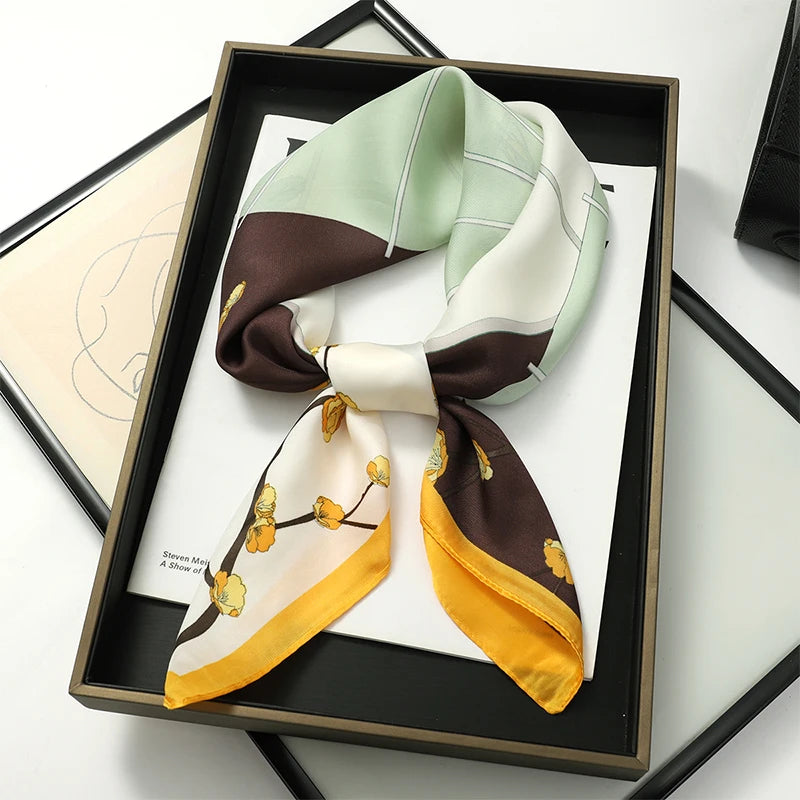 Women's Square Scarf 70x70cm Satin Print Wrap
