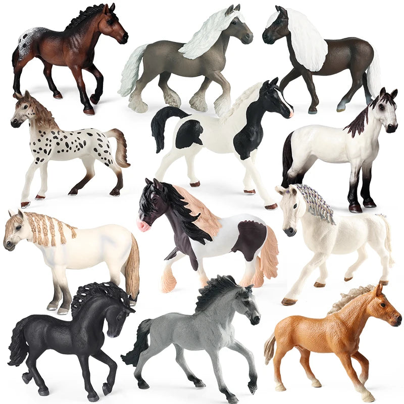 Horse Figurine, Realistic PVC Animal Model Toy for Kids