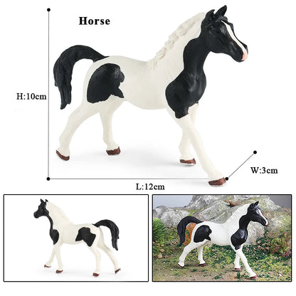 Horse Figurine, Realistic PVC Animal Model Toy for Kids