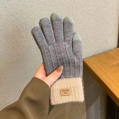 Winter Gloves Touchscreen Warm Knit Gloves for Outdoor Activities