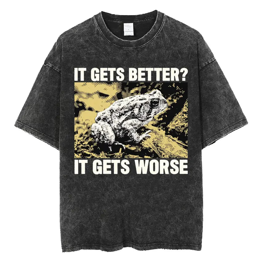 Men’s Oversized T-Shirt Retro Washed Funny Graphic Print