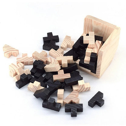 3D Wooden Puzzle Interlocking Brain Teaser Game for Kids