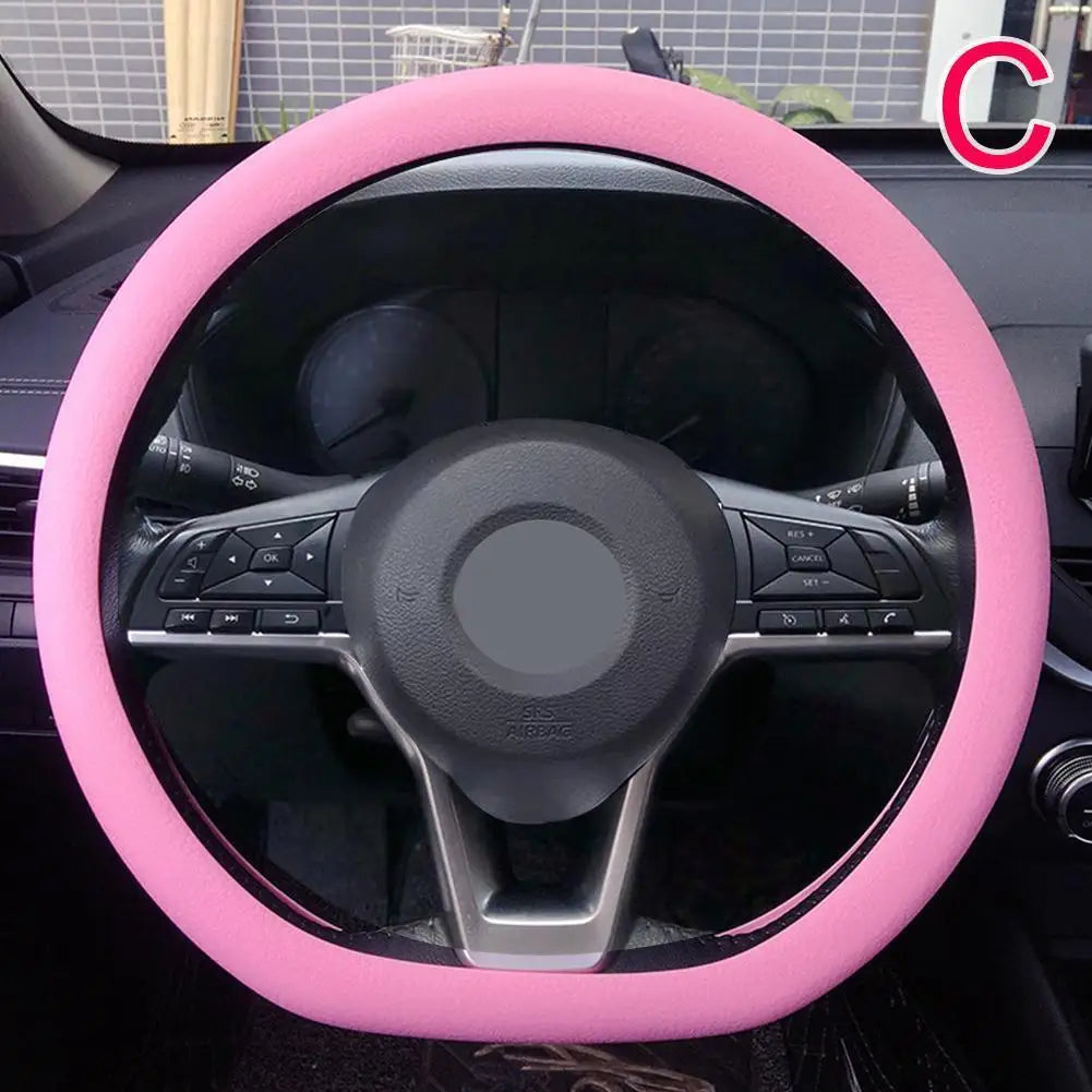 Silicone Steering Wheel Cover Universal Anti Slip Stretch Fit