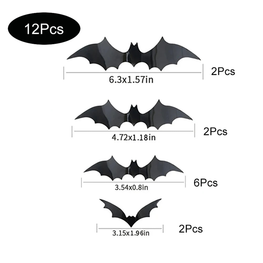 Halloween Bat Wall Decorations – 3D Black Bat Wall Stickers