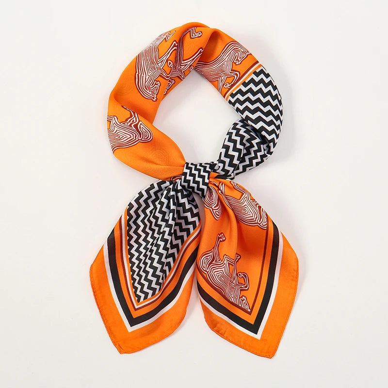 Women's Square Scarf 70x70cm Satin Print Wrap