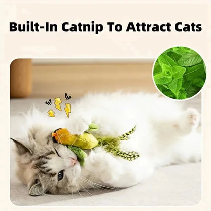 Interactive Cat Toy with Bird Sound and Elastic Hanging Rope