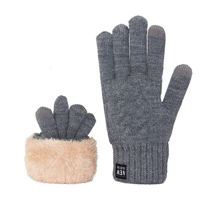 Touchscreen Winter Gloves for Men, Fleece Lined Knitted