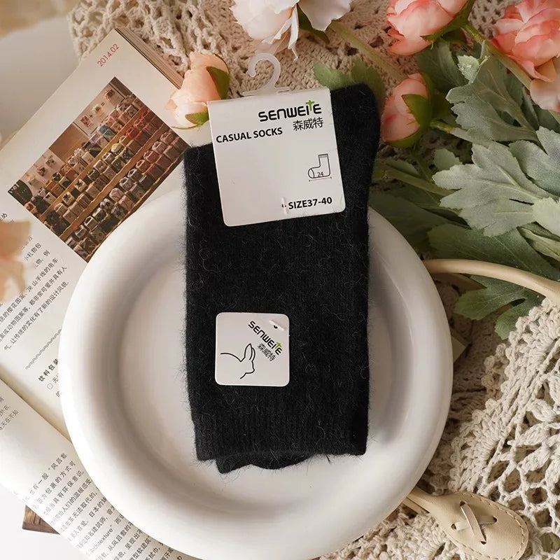 Women's Winter Socks – Thick Warm Mid-Calf Cashmere Blend Socks