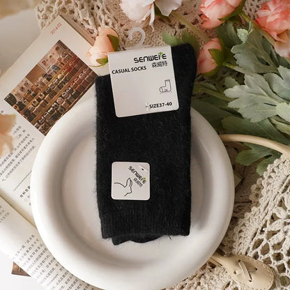 Women's Winter Socks – Thick Warm Mid-Calf Cashmere Blend Socks