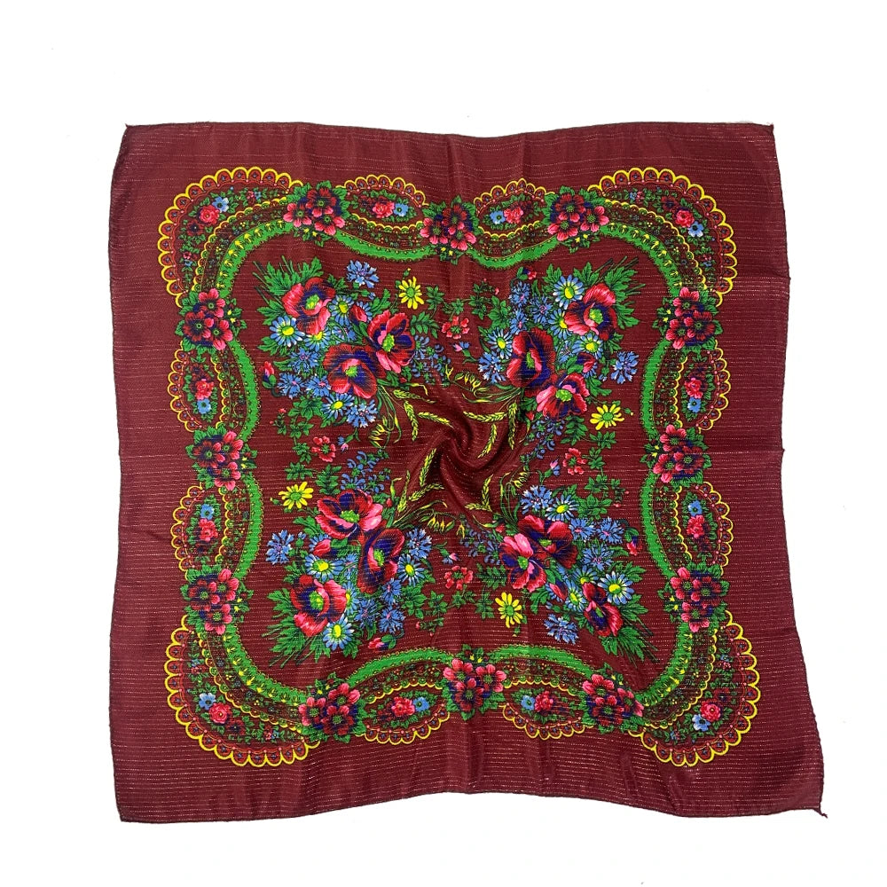 Women's Square Scarf, 70×70cm Printed Head Scarf and Bandana