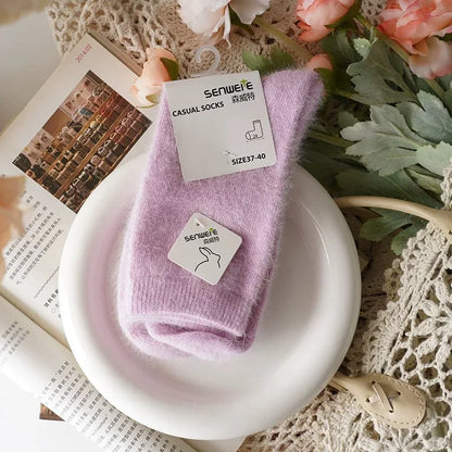 Women's Winter Socks – Thick Warm Mid-Calf Cashmere Blend Socks