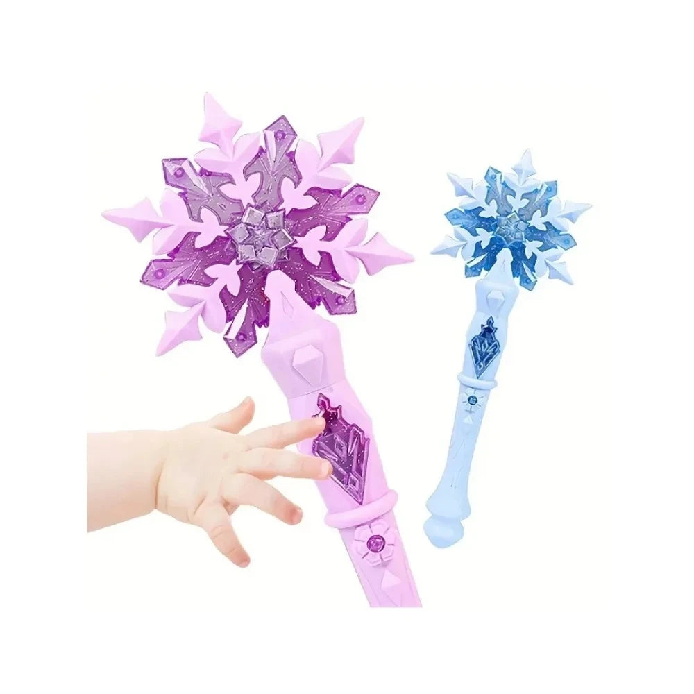 Light Up Wand Toy for Kids, Glowing Princess Snowflake Wand