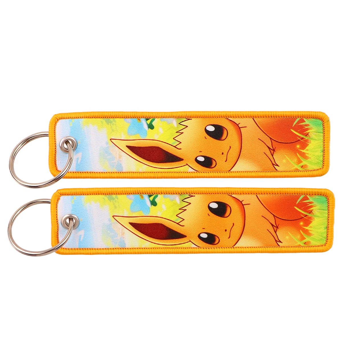 Embroidered Keychain Double-Sided Key Fob for Car & Motorcycle