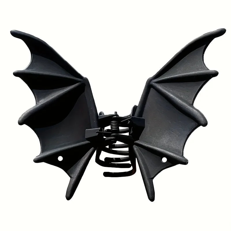 Gothic Bat Hair Clip – Matte Black Halloween Hair Accessory
