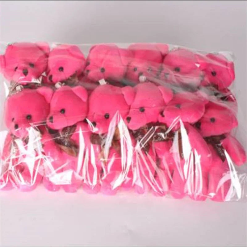 Mini Teddy Bear Keychain, Soft Plush Bag Charm, 12-Piece Set