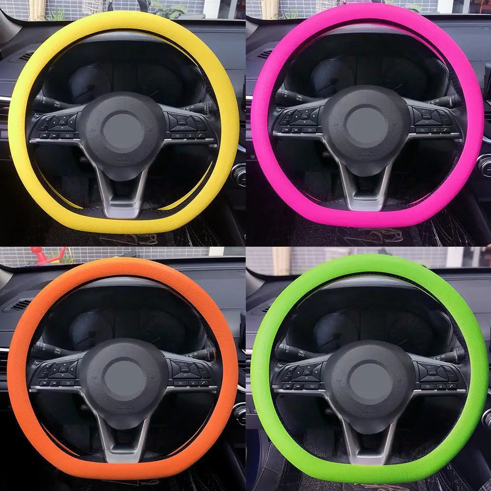 Silicone Steering Wheel Cover Universal Anti Slip Stretch Fit