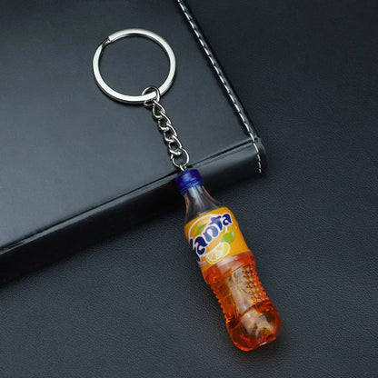 Mini Bottle Keychain Pendant Unisex Novelty Metal Keyring Accessory