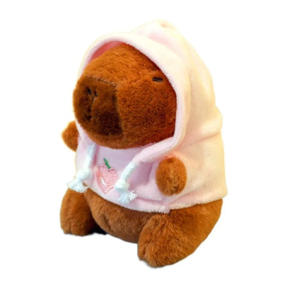 Capybara Plush Toy with Hoodie Wings – Mini Stuffed Animal Keychain