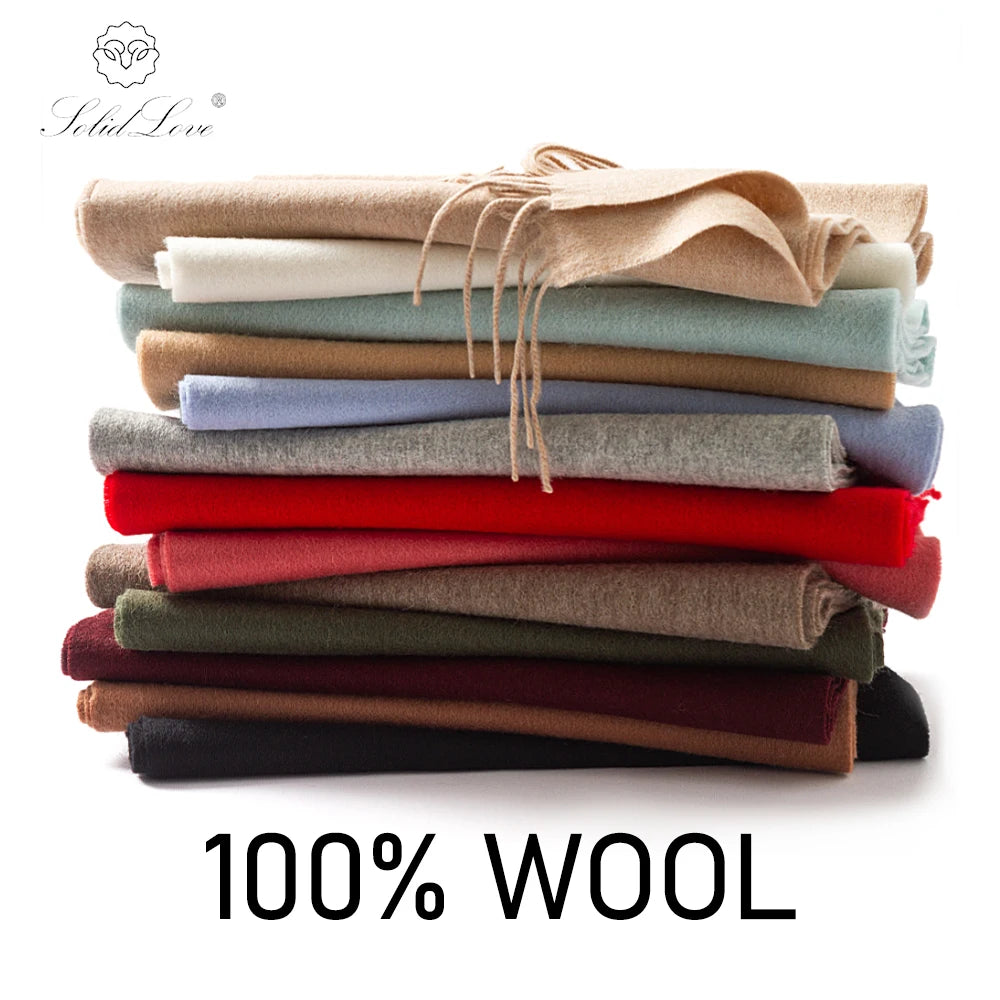 Women's Wool Scarf – Warm Winter Wrap 200×35cm