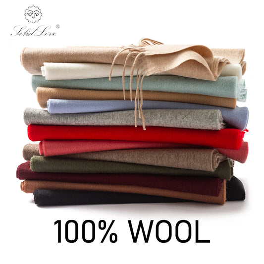 Women's Wool Scarf – Warm Winter Wrap 200×35cm