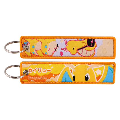 Embroidered Keychain Double-Sided Key Fob for Car & Motorcycle