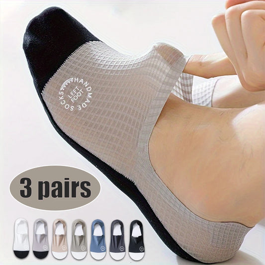 Men’s No Show Socks 3 Pairs Breathable Low Cut Mesh