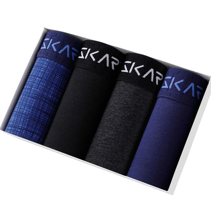 Men's Boxer Shorts Cotton Stretch Underwear 4-Pack