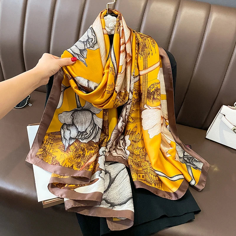 Women's Long Scarf – Smooth Polyester Shawl for All Seasons