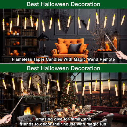 Halloween Floating Candles LED Hanging Decoration with Remote